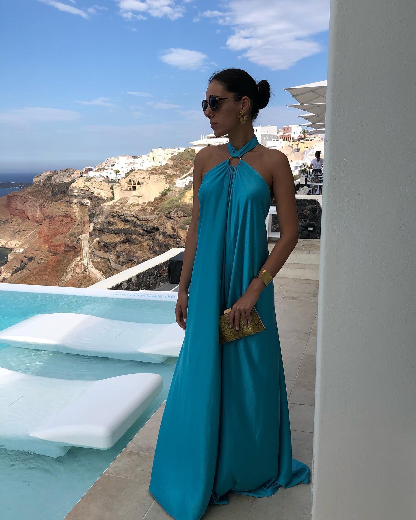 

2026 Summer Women s Sexy Satin Spaghetti Strap Evening Dress Extra Large синий