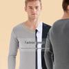 SEPTWOLVES Men's Pure Cotton V-Neck Antibacterial Thermal Undershirt