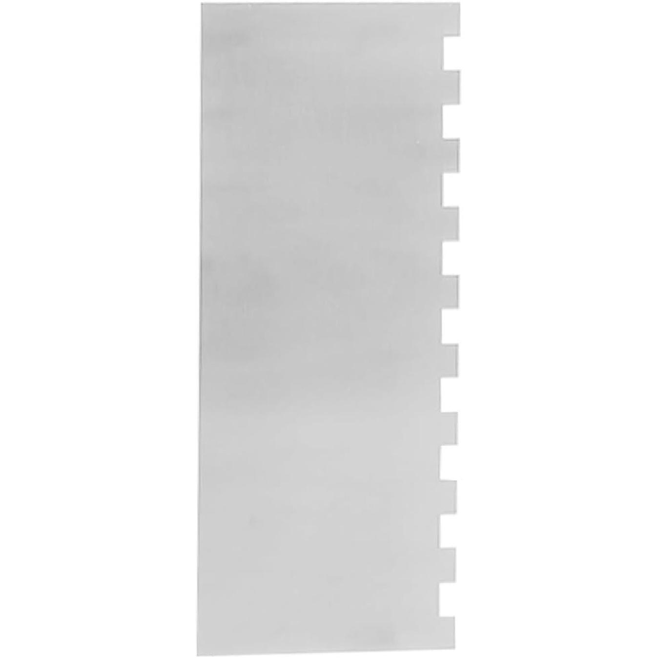 1 Piece 8.6 inche Stainless Steel Cake Scraper, Metal Cake Scraper, Sided Patterned Edge Stripe Edge Smoother Scraper, Edge Stripe Edge Smoother Style 1