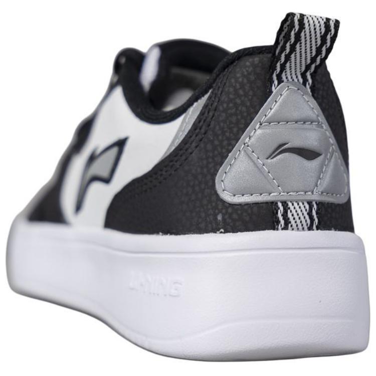 Li Ning Synthetic Leather Comfortable Trendy Non-Slip Lightweight Low-Top Skate Shoes Women sneaker White Black AGCU544-3