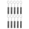10Pcs Aluminum Alloy Emergency Survival Whistle Double Tube High Frequency Survival Whistle with Keychain