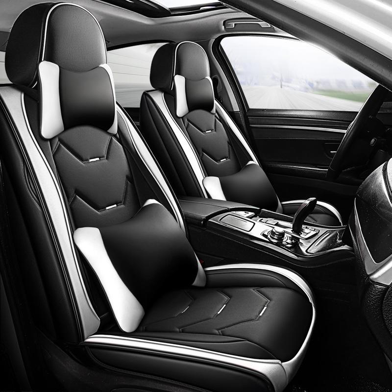 Universal Cute Full Wrap Car Seat Cushion - All-Season, Summer Surround, Goddess Leather Design