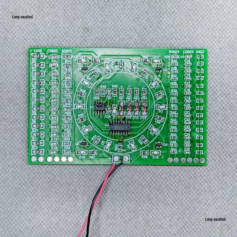 SMD Rotary Flowing Light Kit: Electronic Soldering Practice Board for DIY and Student Skill Training.