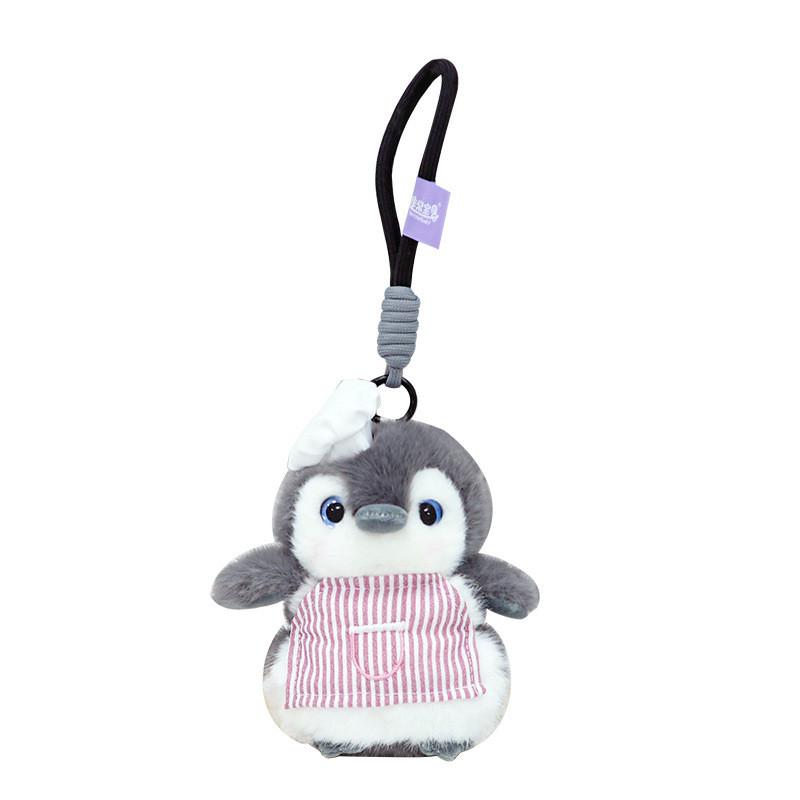 Penguin Plush Apron Toy Keychain Pendant Stuffed Animal Doll Cute Kids Gift