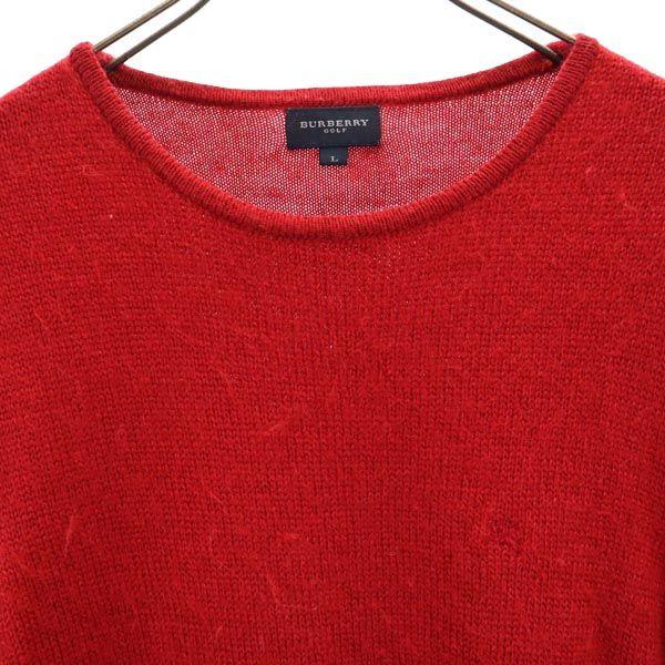 Burberry Sanyo Shokai Made In Japan Wool Mohair Blend Golf Long Sleeve Knit Men's Used