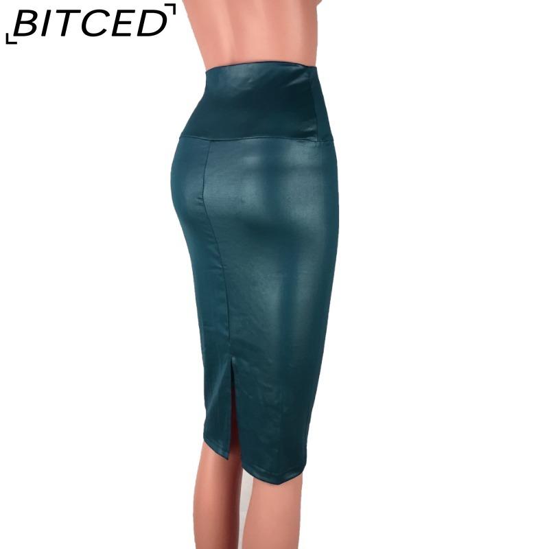 BITCED Women's Fashion Casual Back Slit Solid Color Print Summer Spring Skirts
