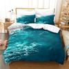 3D Ocean Waves Bedding Set Queen Size Soft Summer Sea Beach Duvet Cover Set Hawaiian Tropical Print Comforter Cover Pillowcases