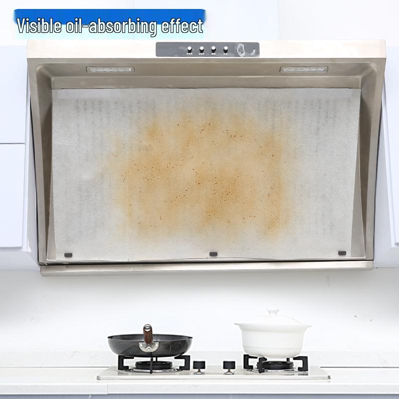 Disposable Kitchen Oil Absorption Cotton Paper - Thick, Oil-Proof Stickers for Range Hood.