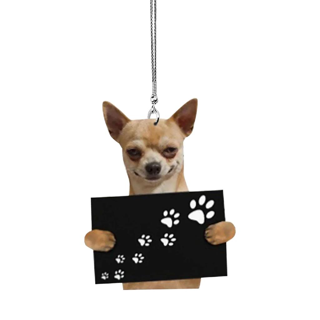 Car Pendant Cute Pet Mini Puppy Shape Interior Ornament Hanging Rearview Mirror Car Hanging Toy Gift Car Accessories Tools New