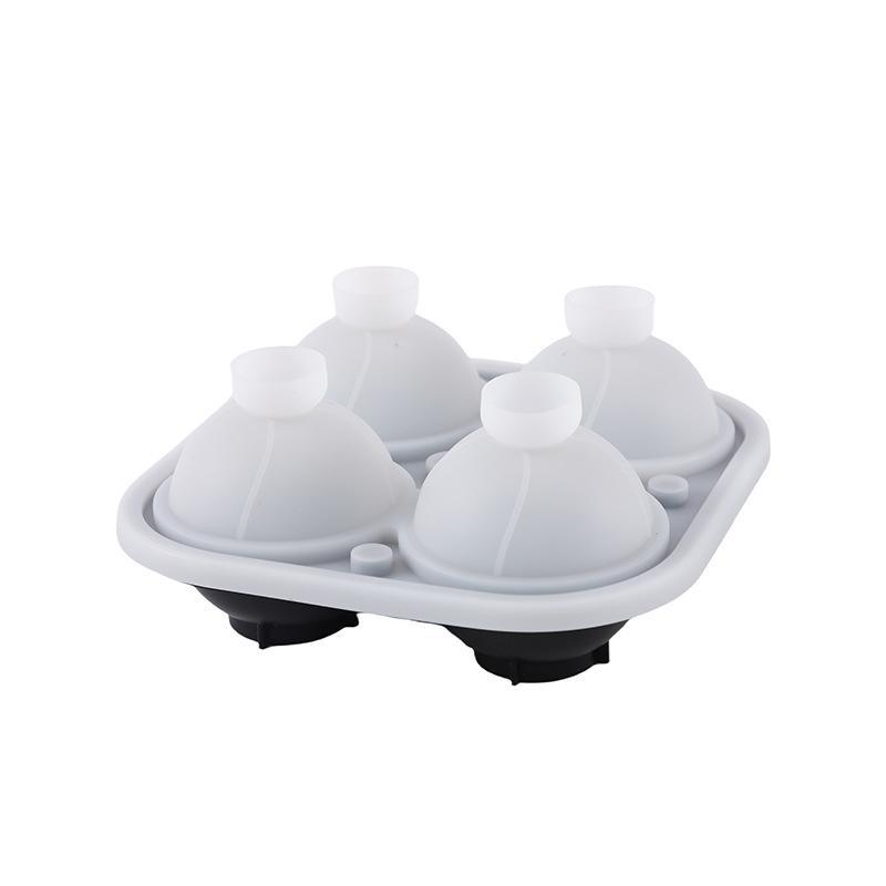 Reusable Large Silicone Ice Cube Tray with Lid Non-Stick Round Ice Ball Maker for Birthday Party Bar  Cold Drinks