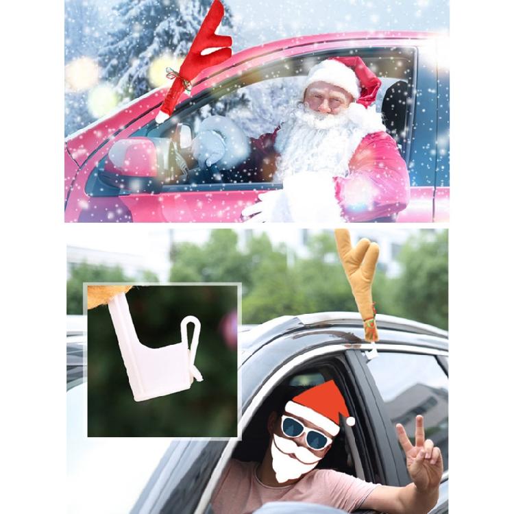 Christmas Car Reindeer Antlers & Nose Xmas Vehicle Costume Kit Elk Nose Horn