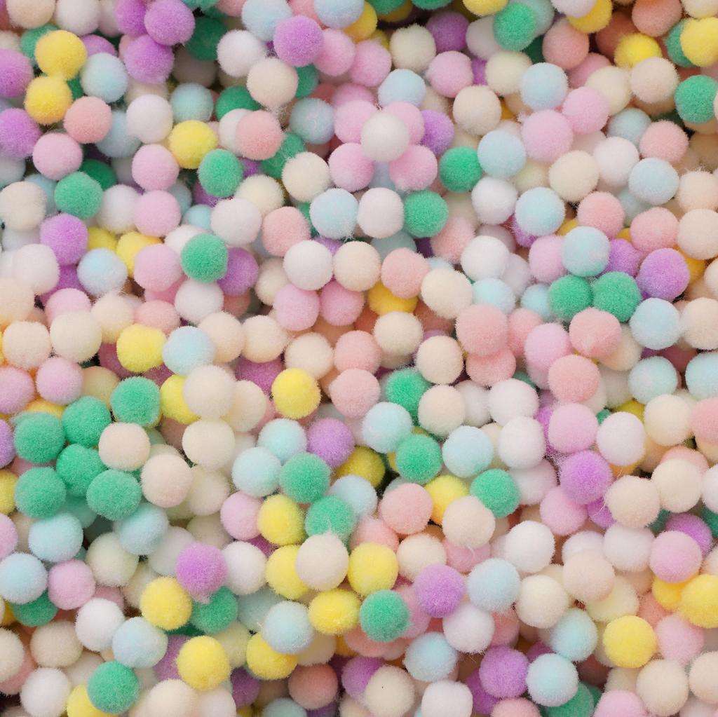 20-200 Stück Bunte Pompon-Plüschbälle Gemischte Farbe Kreatives Kinder-Handarbeitsmaterial Glitzer-Schaumstoffball DIY Bastelbedarf