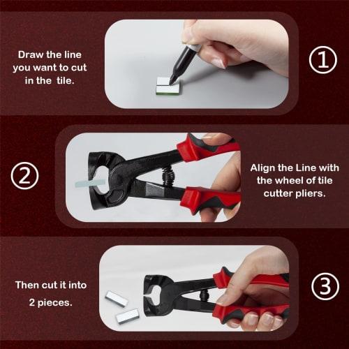LEONTOOL Ceramic Tile Nippers, 7.5-inch, Tile Mosaic Trimmer, Cutter, Pliers, Heavy-Duty Tile Cutting Tool for Glass & Ceramic