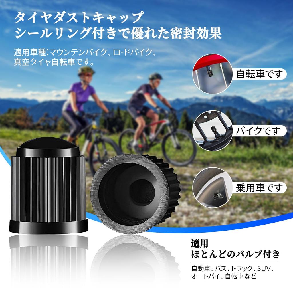 Bicycle Tire Cap 20 Pieces Tire Valve Cap Black Durable