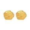 Qiong Yao Niche Irregular Hammered 18K Gold-Plated Pleated Earrings - Fashionable Stainless Steel Design