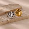 New Wave Button Shaped Stainless Steel Rings for Women Gold Color Open Adjustable Charm Ring Wedding Jewelry Party Accessories