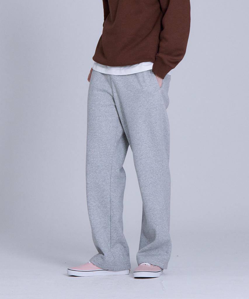 BASIC HOUSE Brushed Terry Straight Fit Pants Melange Grey Lapt7102