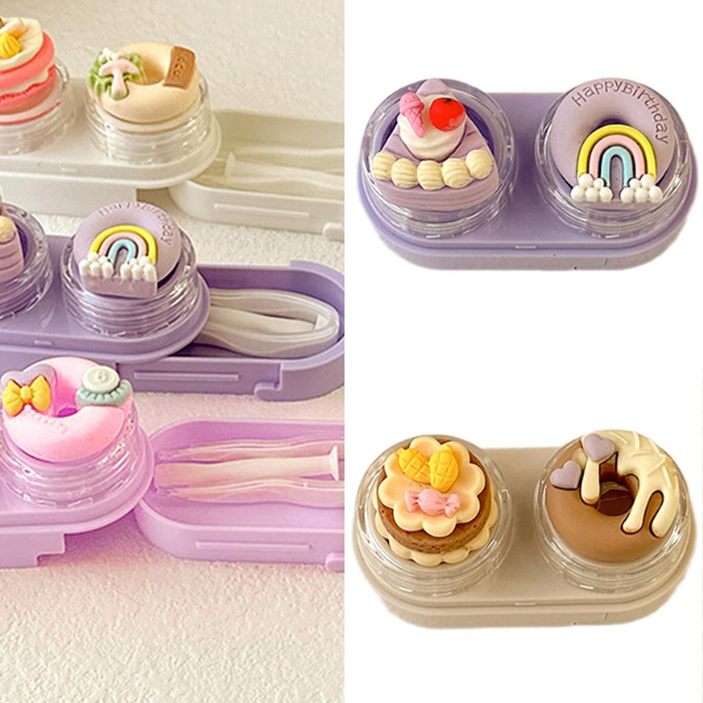 Portable Contact Lenses Case Remover Tool with Cover Travel Easy Carry Plunger Suction Cup Applies Contacts Safely