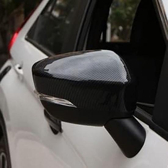 1Pair Carbon Fiber Look Rearview Mirror Cover For Mitsubishi Eclipse Cross 18-23