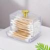 1pc Dispenser For Swab, Clear Plastic Apothecary Jar, Bathroom Canister Storage Box, Vanity Makeup Organizer With Lids
