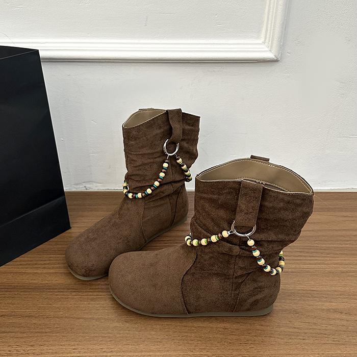 Flats Women Ankle Boots Pointed Toe Cozy Shoes Designer Winter Dress Woman Boots 2025 New Trend Cozy Mujer Chelsea Boots