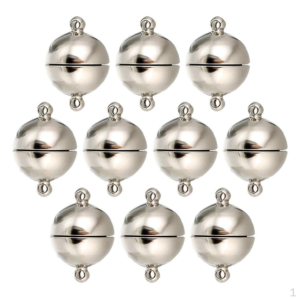 10 Pezzi Chiusure Magnetiche a Sfera alla Moda 12x6mm Gioielli per la Creazione di Collane Braccialetti