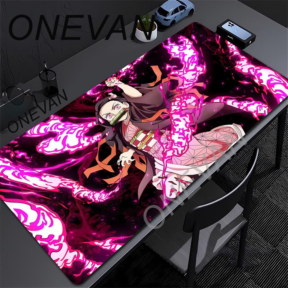 Mouse Pad Rubber Mat Anime Demon Slayer Gaming Deskmat Keyboard Pads Cartoon Cute Mousepad Kawaii Pc Accessories Mouse Mats Xxl