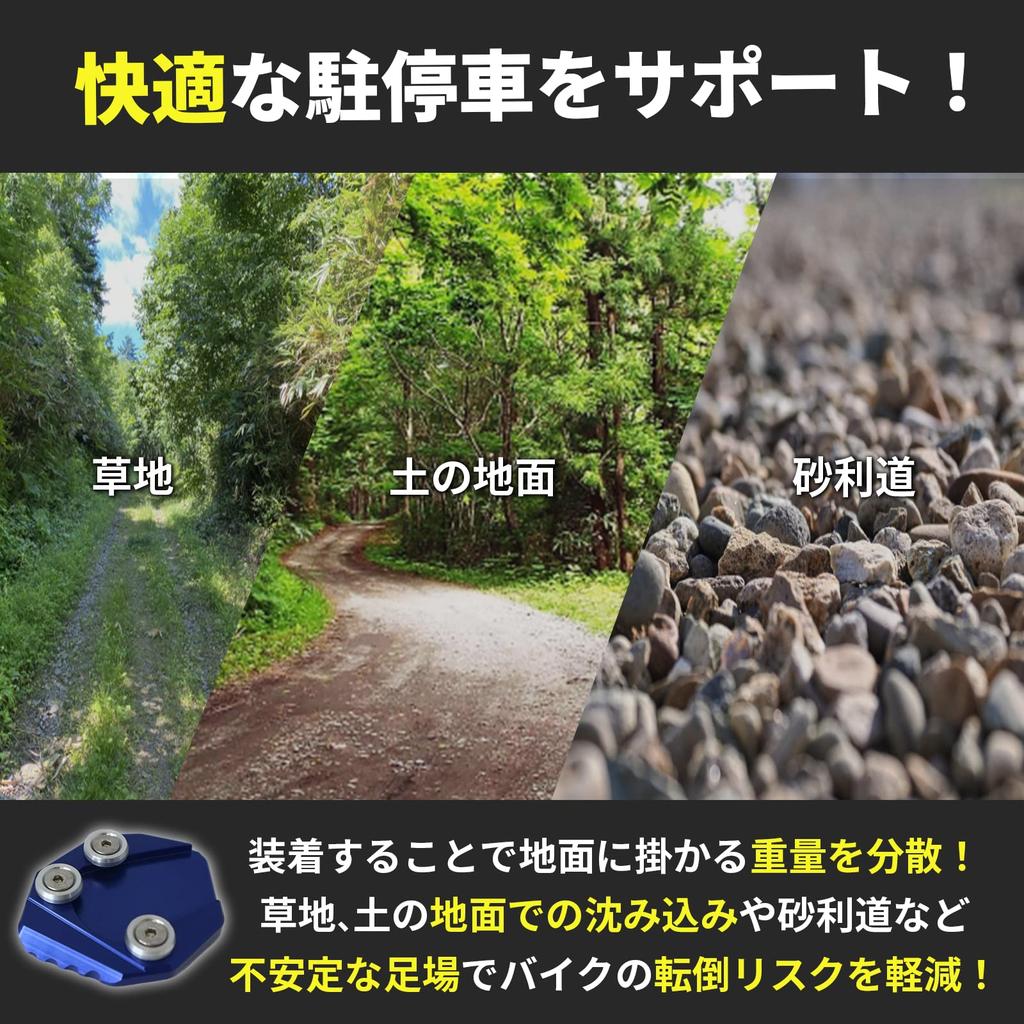 tonra Bike Side Stand Plate Kick End Expansion for Suzuki GSX R125 150 S125 150 150 Trip Prevention Pad Black