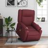 Massage Recliner with Rising Assistance Burgundy Artificial Leather
