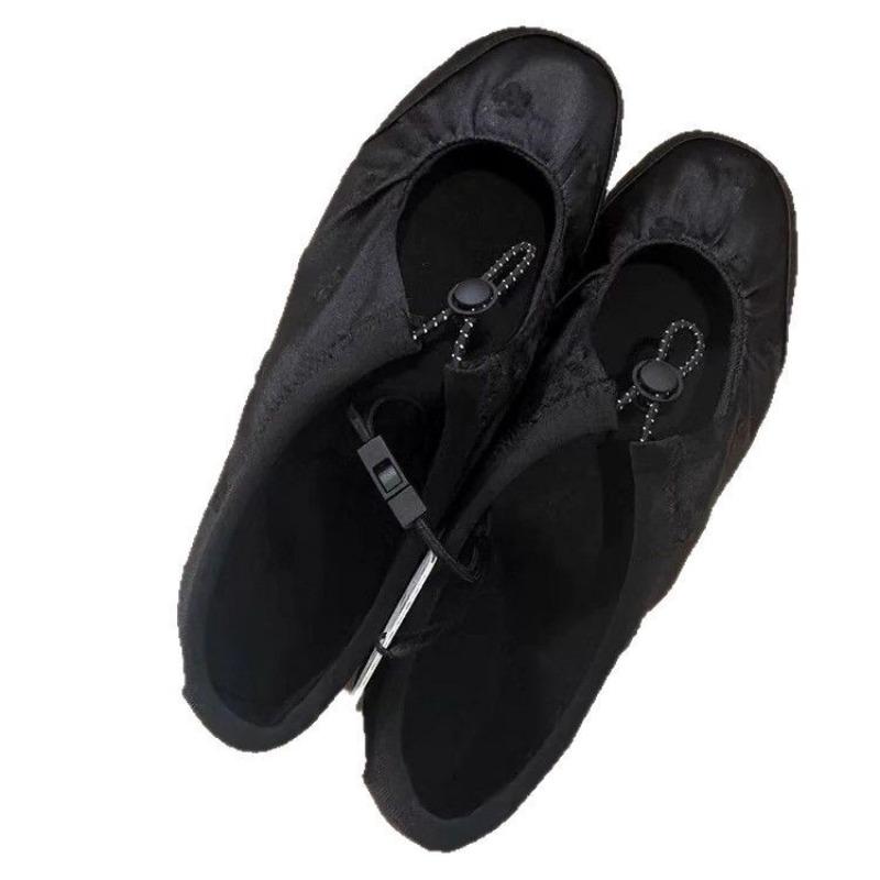 Retro Elastic Band Shoes Shallow Opening One-strap Flat Ballet Shoes