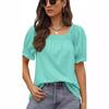Women's Fashion Casual Solid Color Print Short Sleeve Blouses & Shirts
