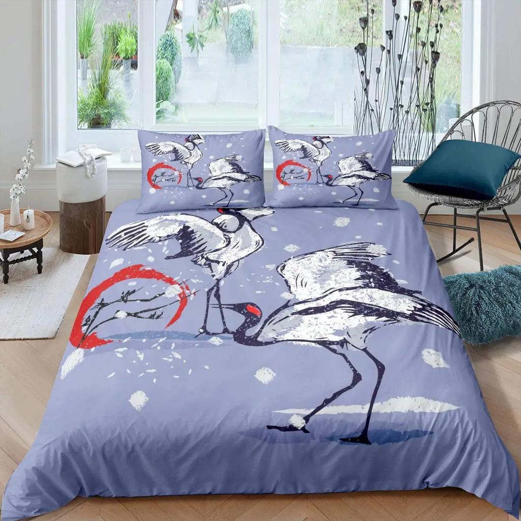 Ocean Wave King Queen Duvet Cover Red Sun Bedding Set Japanese Ukiyo-E Comforter Cover Exotic Navy Blue Polyester Quilt Cover