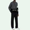 Off-White Alphabet Logo Patchwork Knitted Wool Sweater Men Tops Dark-Grey OMHE048E20KNI0010701