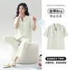 Summer women's pajamas with chest pads 1011 new pure cotton can be worn outside cardigan lapel summer simple home clothes
