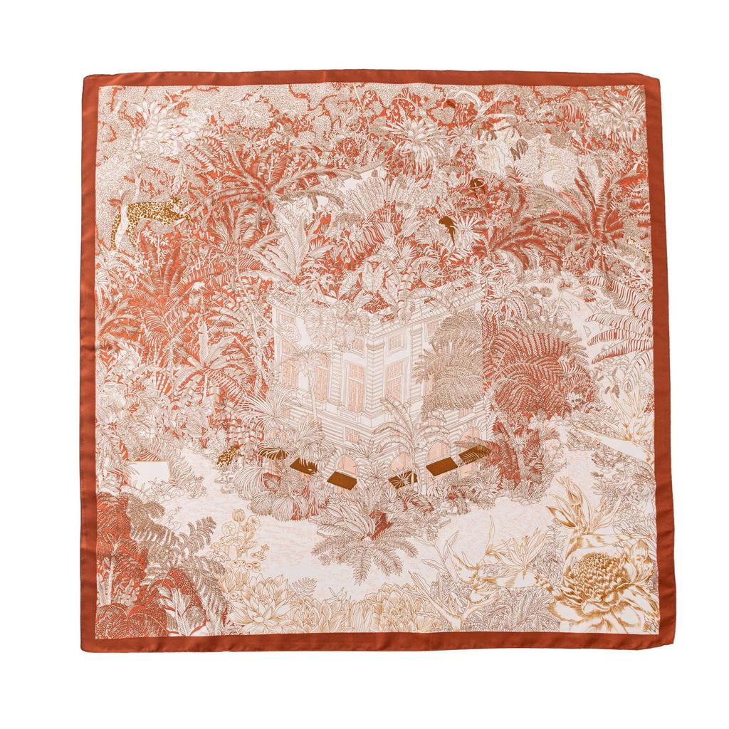 Retro-Print-kleines quadratisches Tuch, elegantes und modisches Imitation-Seidentuch, hochwertig vielseitiges Temperament Pendler professionelles Tuch