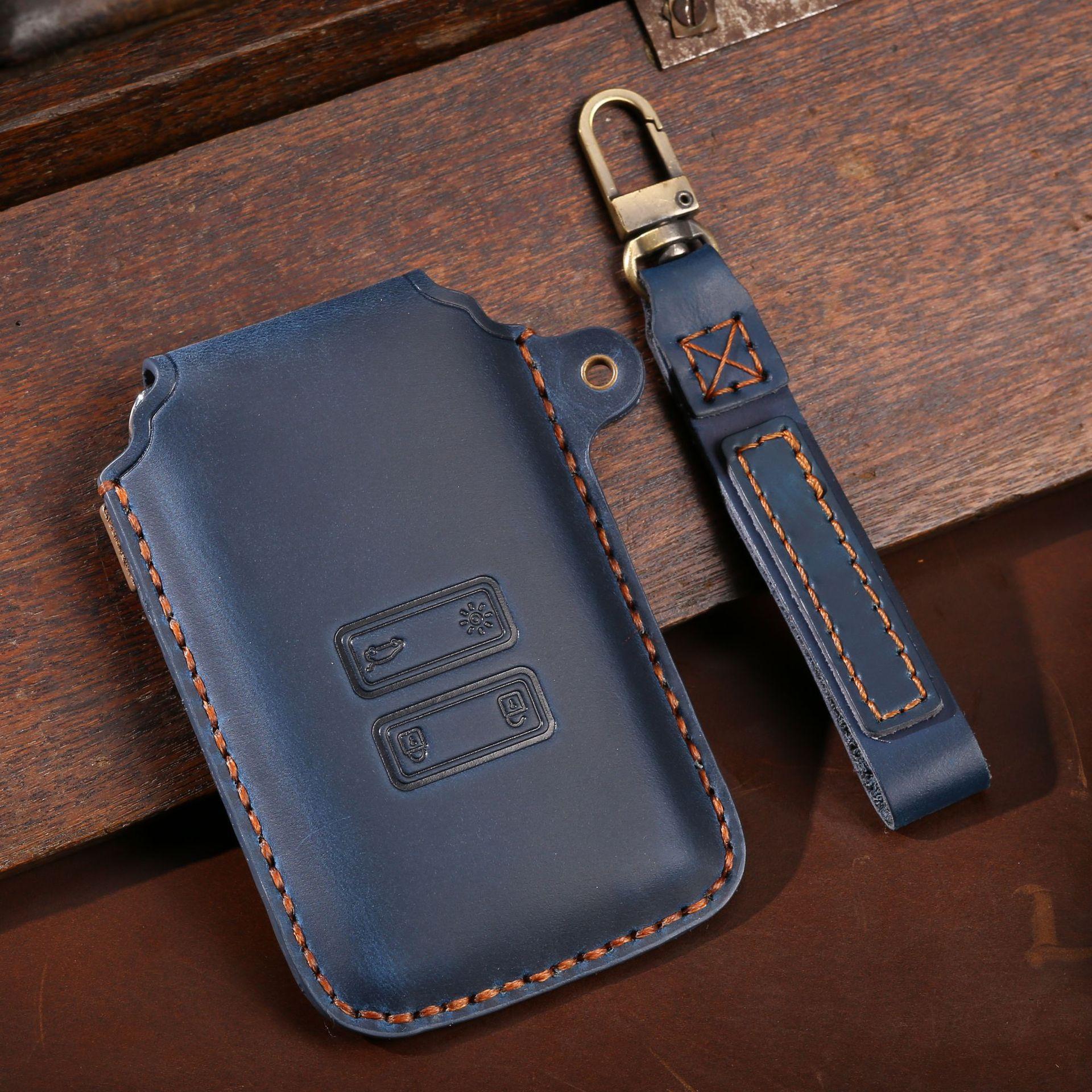 

4 Bottons Leather Car Key Case Fob Cover For Renault Captur Megane Talisman Espace Clio Zoe Koleos Scenic 4 Arkana Dacia Sandero