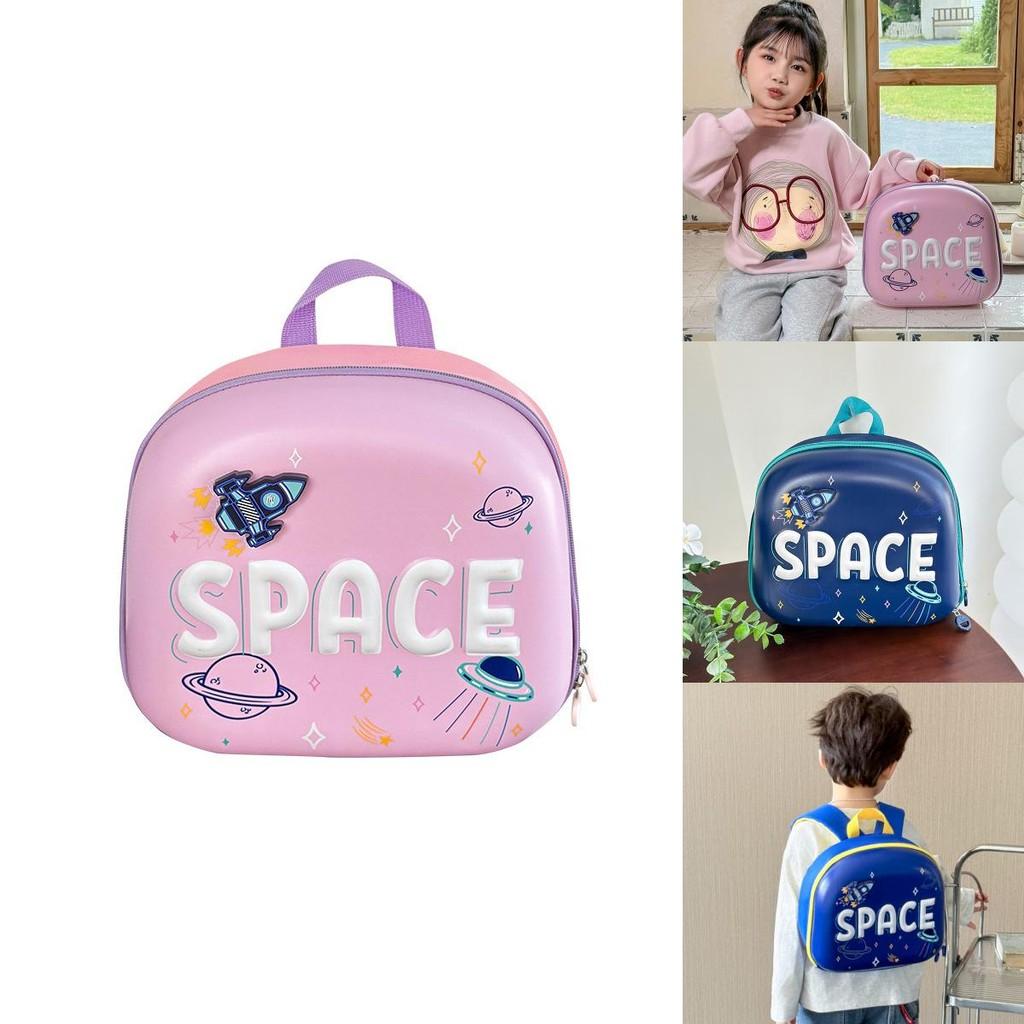 Stylish And Breathable Kids Backpack In Pink Green Or Blue With Rocket Motif