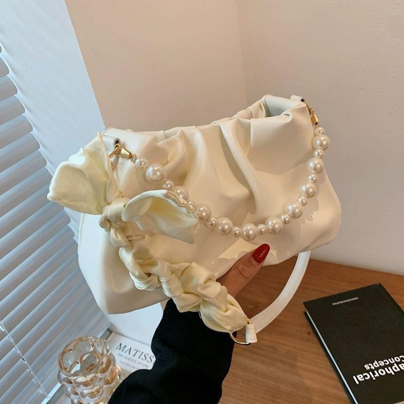 

Niche Design High-End Influencer Crossbody Ruched Cloud Bag - Women s 2025 Summer Trend белый