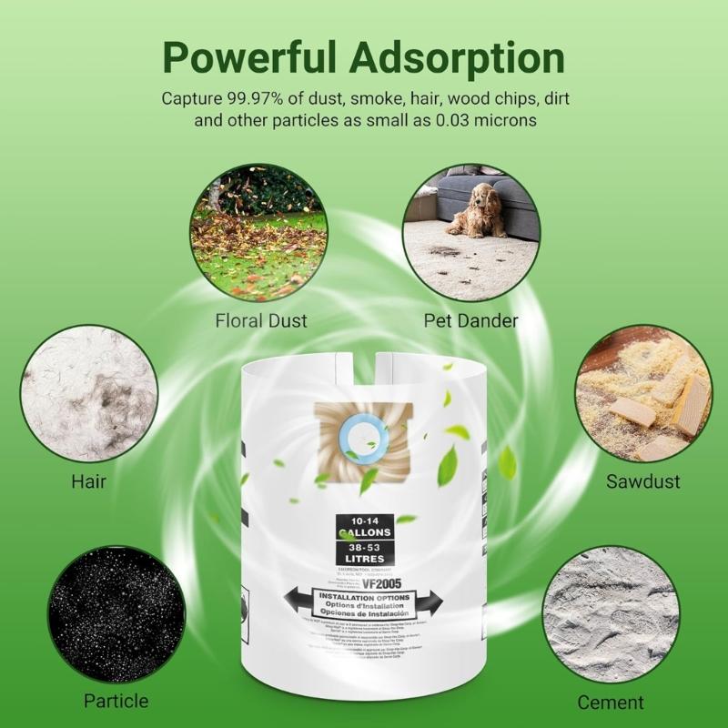 Dry Vacuum Cleaner Replacement Bags 10-14 Gallon Capacity Paper Dust Bags Disposable Collection Filter Bags Enduring