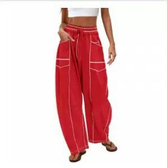 2026 Women s Casual Loose Drawstring Wide-Leg Sweatpants for Summer M