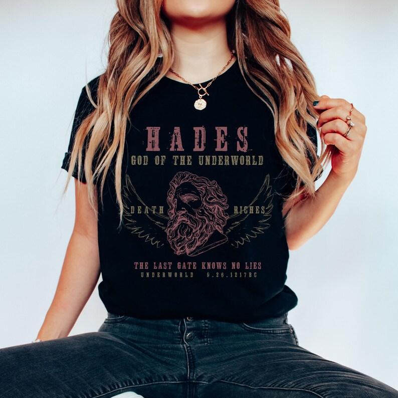 Hades Comfort Shirt Distressed Tshirt Greek Mythology Book Fandom Merch Greek God Of The Dead Tshirt Vintage Tee