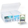 Clear Photo Storage Box 16 Inner Organizer Cards Keeper Craft Storage Case  Stickers