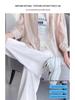 Women's Summer High-Waist Wide-Leg Ice Silk Pants: Lightweight, Sun-Protective, Quick-Dry, Loose, Straight-Leg, and Casual.