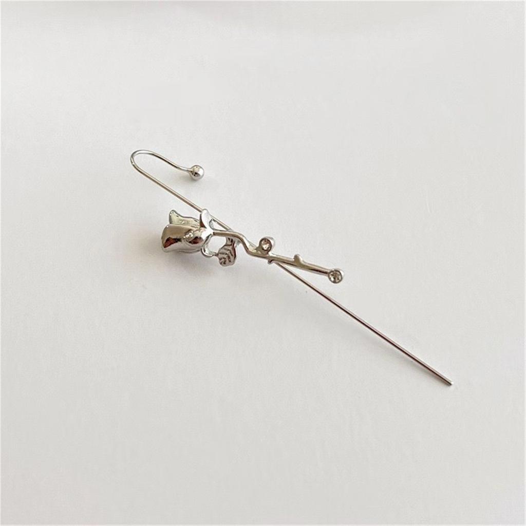 Multifuntional Rose Studs Earrings To Improve Casual or Elegant Outfits Alloy Texture Cuff Earrings for Various Occasion