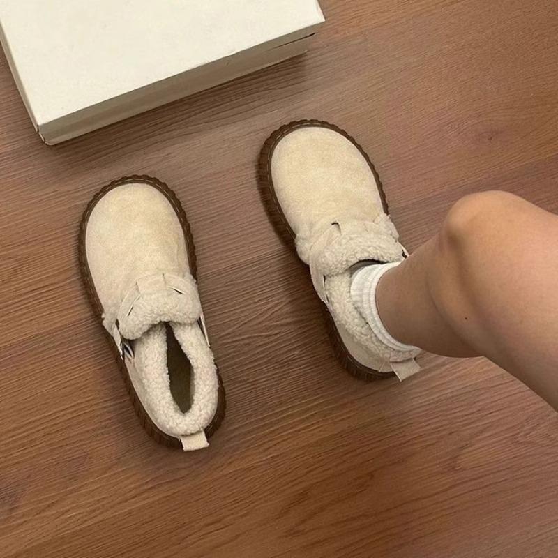 

толстоподошвенные мягкоподошвенные пушистые хлопковые туфли для женщин, новые осенне-зимние модели для выхода на улицу, непромокаемые зимние сапоги для женщин 40