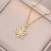 Modern Sunflower Pendant Necklace Trendy Flower Pendant Necklace Accessory Ideal for Dates and Special Occasions
