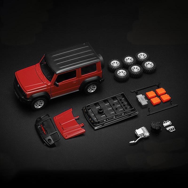 CCA 1:32 Suzuki Jimny Montážní edice Slitina Tlakově litý model Sestavit Auto Hračka Ozdoby Dekorativní Trendy Ozdoba Pro Kamaráda Dárek