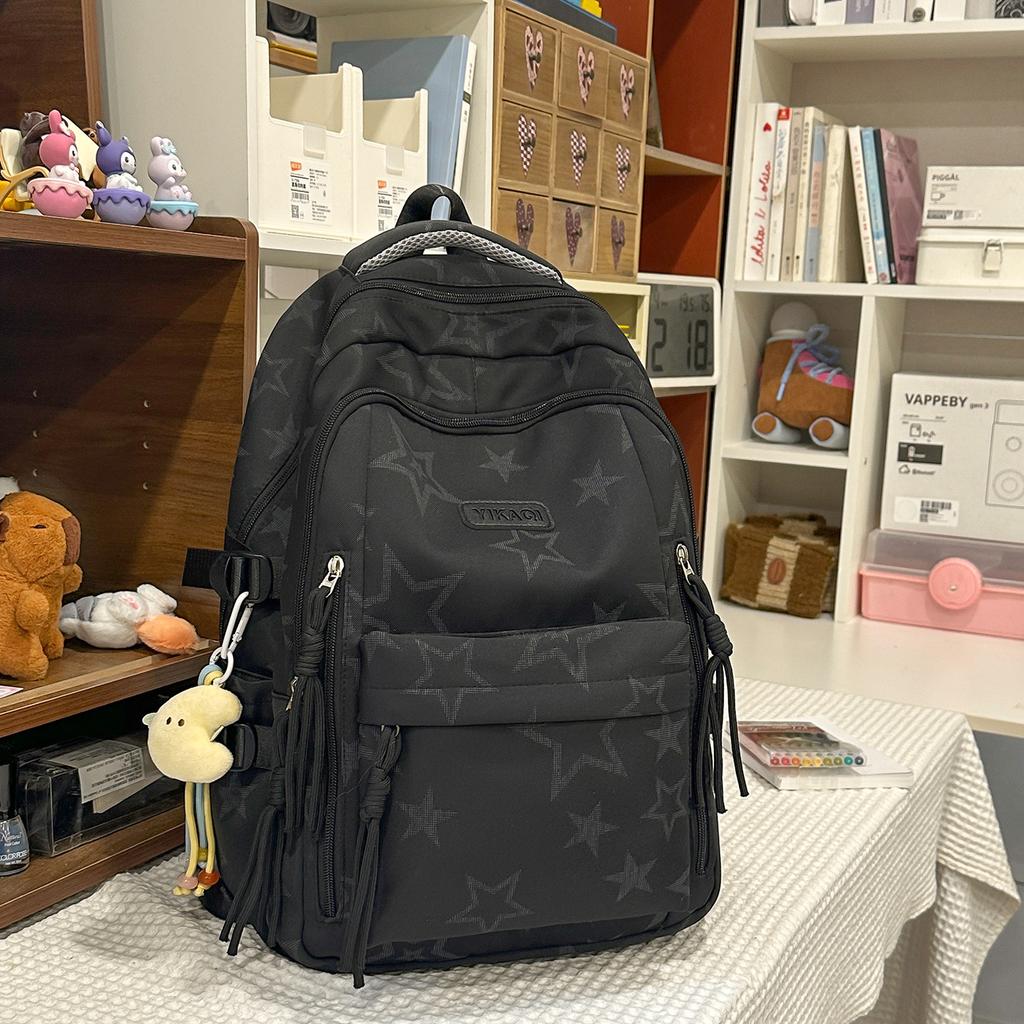 Schoolbag Cute Star Backpack Female Mori Simple Bag Junior High School High School Backpack High Value Versatile Student Schoolbag