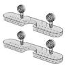 2Pcs Suction Cup Storage Holder Shower Shelf Strong Load-bearing Hollow Structure Design Bathroom Multi-Function Organizer