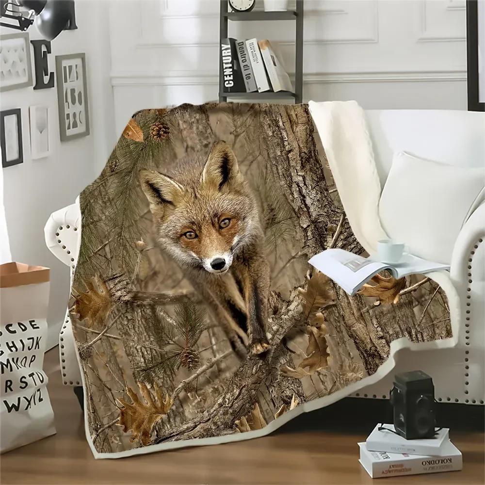 Coperta Ispessita Caccia al Cinghiale Maiale Stampata Coperte da Lancio per Letti Peluche Soffice Adolescente Decorazione Casa Biancheria da Letto Piumino per Adulti